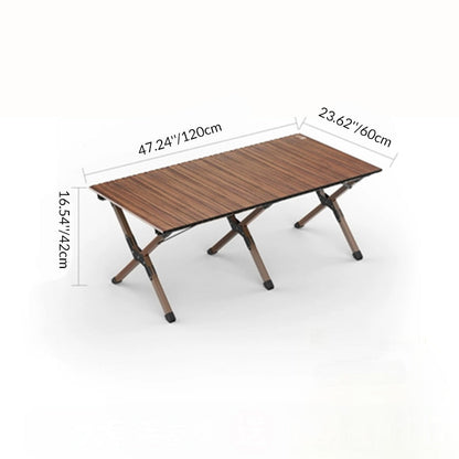 Modern Minimalist Rectangle Carbon Steel Outdoor Foldable Camping Coffee Table 1-Tier For Garden