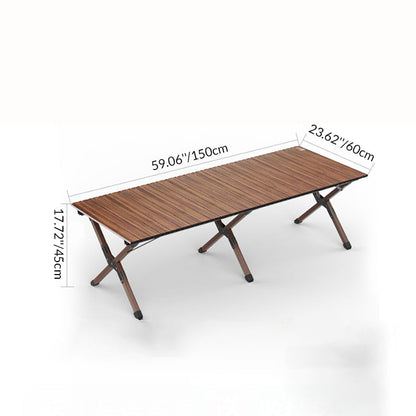 Modern Minimalist Rectangle Carbon Steel Outdoor Foldable Camping Coffee Table 1-Tier For Garden