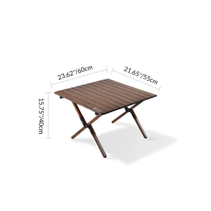 Modern Minimalist Rectangle Carbon Steel Outdoor Foldable Camping Coffee Table 1-Tier For Garden