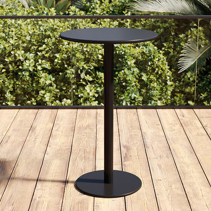 Modern Minimalist Round Iron Outdoor Bar Table 1-Tier For Garden