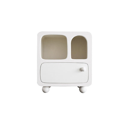 Contemporary Nordic Square Skeleton MDF & Particle Board Nightstand 1-Drawer For Bedroom