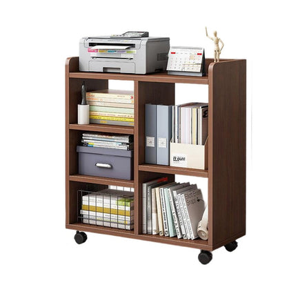 Modern Minimalist Rectangular MDF Plastic Movable Bookshelves 5-Cabinet For Study