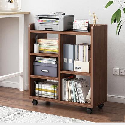 Modern Minimalist Rectangular MDF Plastic Movable Bookshelves 5-Cabinet For Study