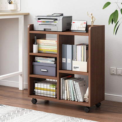 Modern Minimalist Rectangular MDF Plastic Movable Bookshelves 5-Cabinet For Study