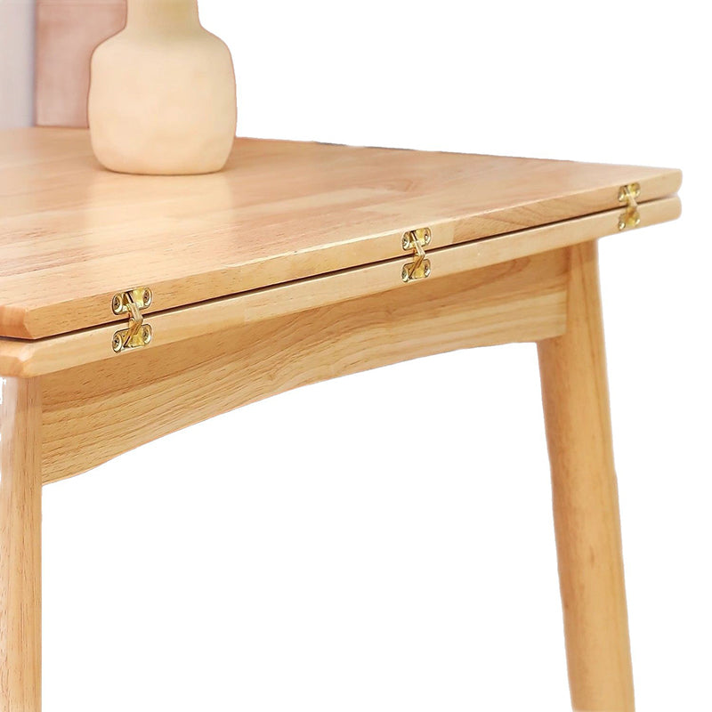 Modern Minimalist Rectangular Foldable MDF & Rubberwood Metal Dining Table For 2-6 Seats
