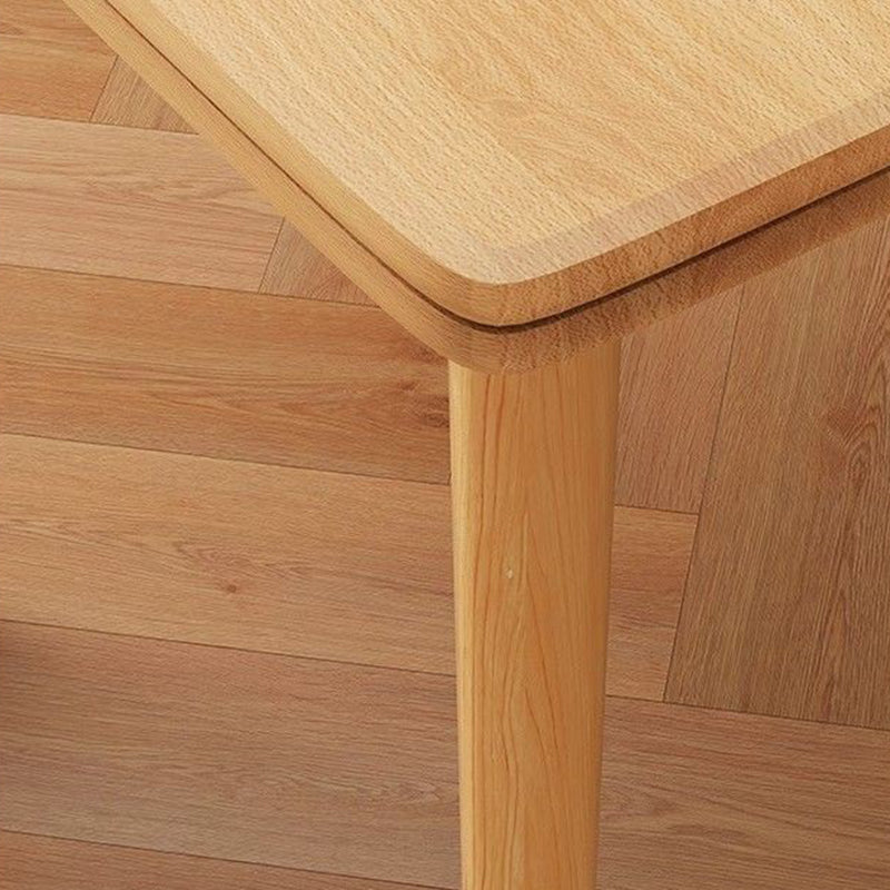 Modern Minimalist Rectangular Foldable MDF & Rubberwood Metal Dining Table For 2-6 Seats