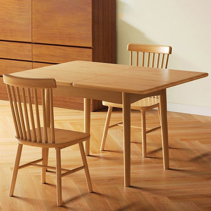 Modern Minimalist Rectangular Foldable MDF & Rubberwood Metal Dining Table For 2-6 Seats