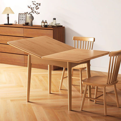 Modern Minimalist Rectangular Foldable MDF & Rubberwood Metal Dining Table For 2-6 Seats