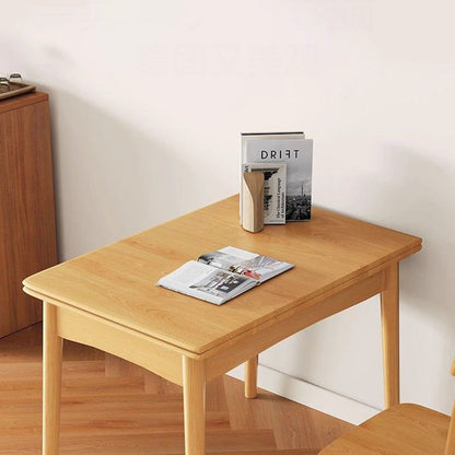Modern Minimalist Rectangular Foldable MDF & Rubberwood Metal Dining Table For 2-6 Seats