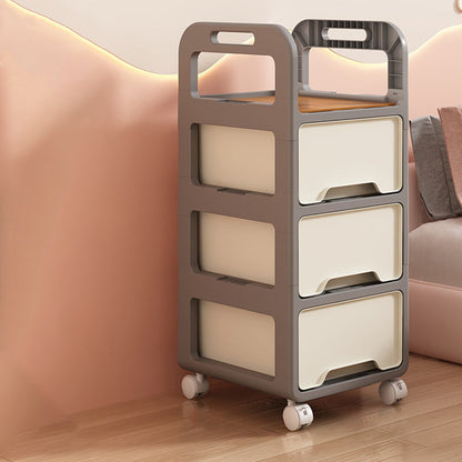 Modern Minimalist Rectangular PP Movable Detachable Storage Cabinet 2/3/4-Tier For Living Room