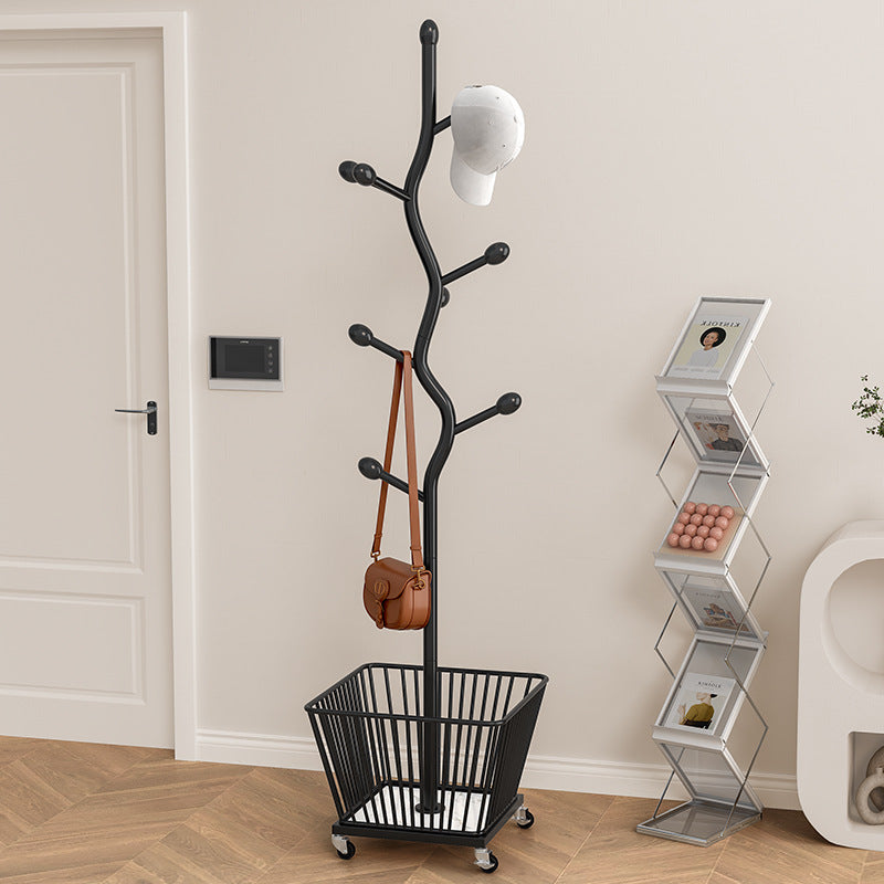 Modern Art Deco Cactus Carbon Steel 1-Basket Movable Storage Cabinet For Bedroom