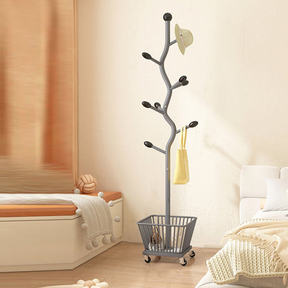Modern Art Deco Cactus Carbon Steel 1-Basket Movable Storage Cabinet For Bedroom