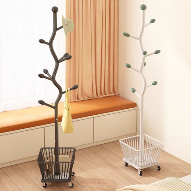 Modern Art Deco Cactus Carbon Steel 1-Basket Movable Storage Cabinet For Bedroom