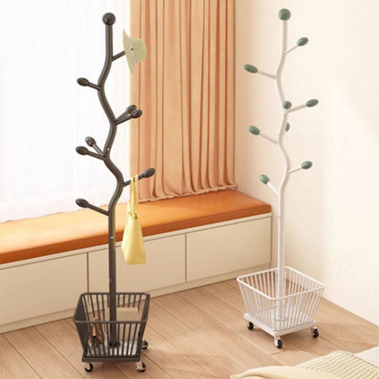Modern Art Deco Cactus Carbon Steel 1-Basket Movable Storage Cabinet For Bedroom