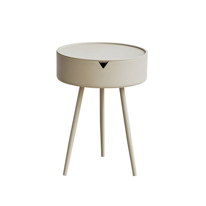 Modern Minimalist Round PP Iron Hidden Storage End Table 1-Tier For Living Room
