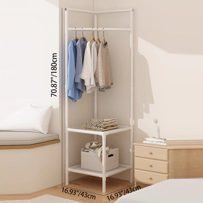 Modern Simplicity Rectangular Carbon Steel Fabric Corner Storage Cabinet 2-Tier For Bedroom