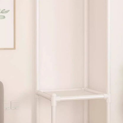 Modern Simplicity Rectangular Carbon Steel Fabric Corner Storage Cabinet 2-Tier For Bedroom