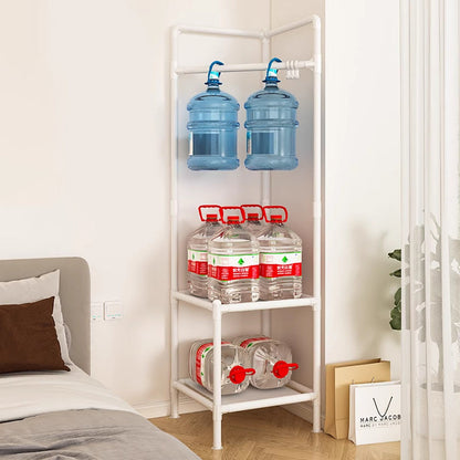 Modern Simplicity Rectangular Carbon Steel Fabric Corner Storage Cabinet 2-Tier For Bedroom