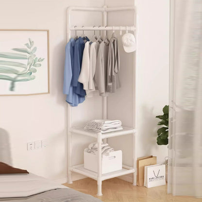 Modern Simplicity Rectangular Carbon Steel Fabric Corner Storage Cabinet 2-Tier For Bedroom