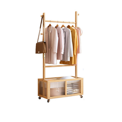 Modern Simplicity Rectangular Solid Wood Acrylic Plastic Rattan Weaving 1-Cabinet Movable Storage Cabinet For Bedroom