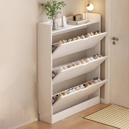 Modern Minimalist Ultra-Thin Rectangular Eco-Friendly Engineered Wood Shoe Storage 2/3-Cabinet For Entryways