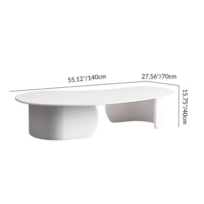 Modern Minimalist Cashew Nuts Carbon Steel Rock Plate Coffee Table 1-Tier For Living Room