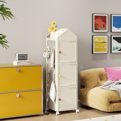 Modern Minimalist Movable Rotatable Square Plastic Foldable Storage Cabinet 2/3/4-Cabinet For Living Room