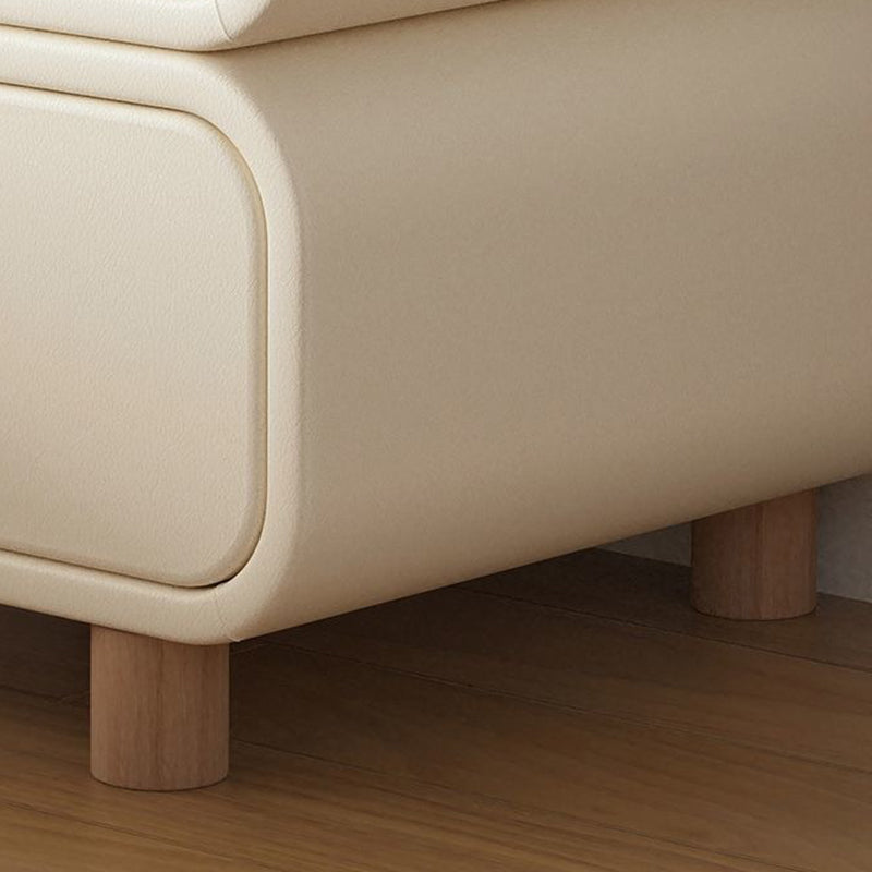 Modern Minimalist Rectangular Plywood MDF Solid Wood Microfiber Leather Nightstand 2-Drawer For Bedroom