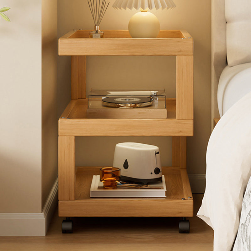 Contemporary Creative Geometric Nan Bamboo MDF Plastic Rattan Weaving Movable End Table 3/4-Tier For Living Room
