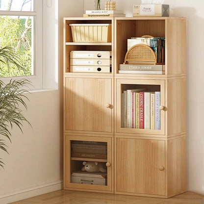 Modern Minimalist Square Pine Wood Composite Board Acrylic Storage Cabinet 1/2-Cabinet For Study