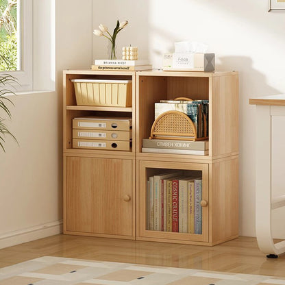 Modern Minimalist Square Pine Wood Composite Board Acrylic Storage Cabinet 1/2-Cabinet For Study