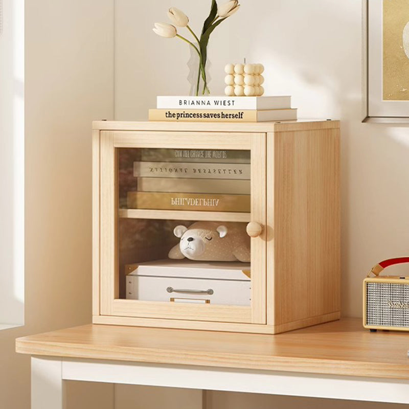 Modern Minimalist Square Pine Wood Composite Board Acrylic Storage Cabinet 1/2-Cabinet For Study