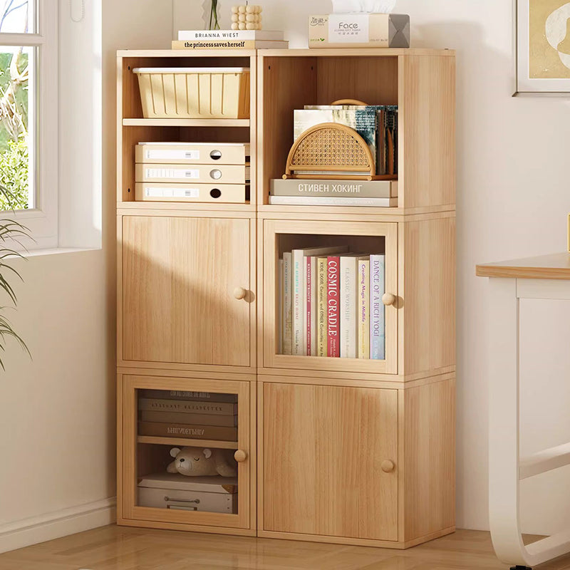 Modern Minimalist Square Pine Wood Composite Board Acrylic Storage Cabinet 1/2-Cabinet For Study