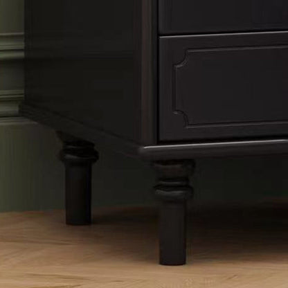Contemporary Scandinavian Square Plywood Rubberwood Glass Nightstand 1-Drawer For Bedroom
