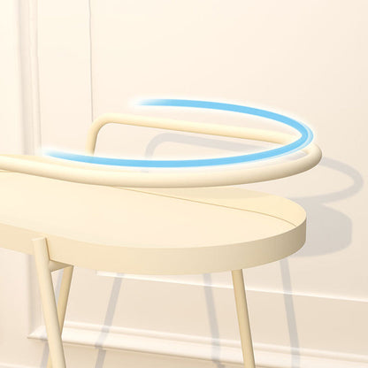Modern Minimalist Oval Iron Movable End Table 2-Tier For Living Room
