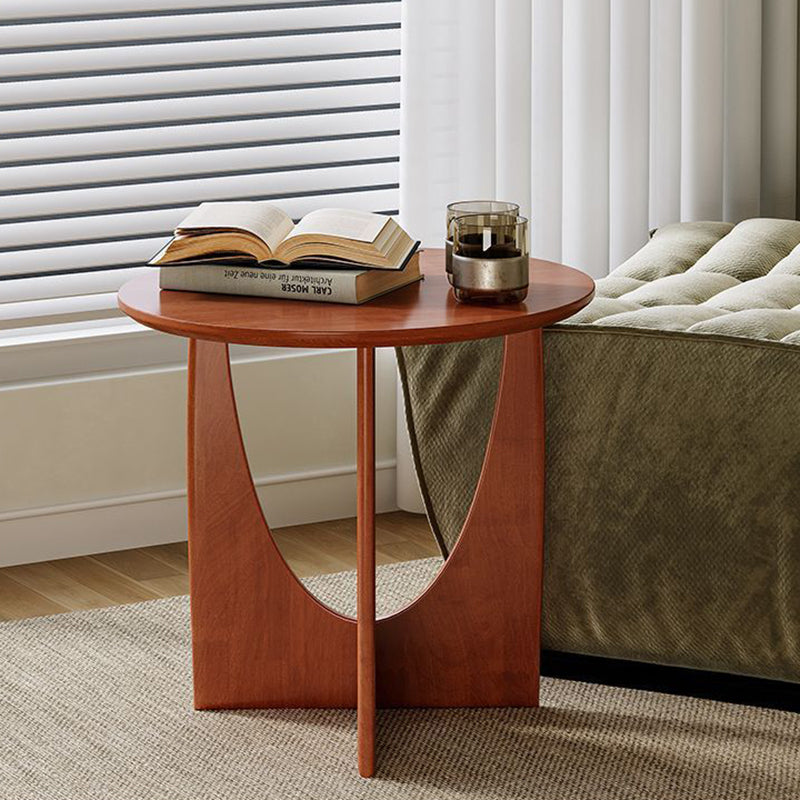 Modern Minimalist Round Solid Wood Multi-Layer Board End Table 1-Tier For Living Room