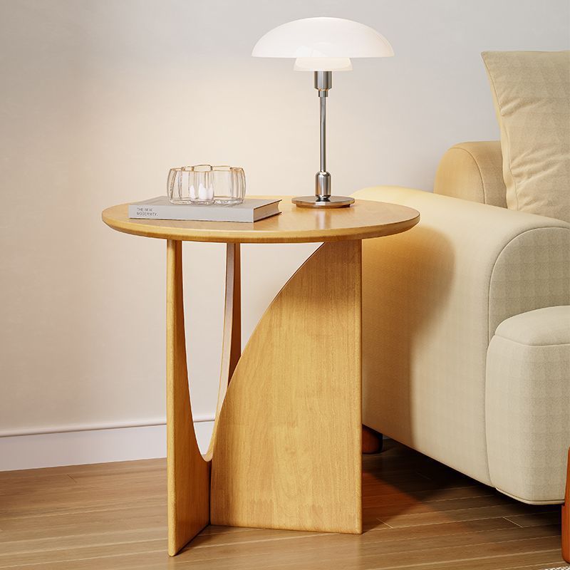 Modern Minimalist Round Solid Wood Multi-Layer Board End Table 1-Tier For Living Room