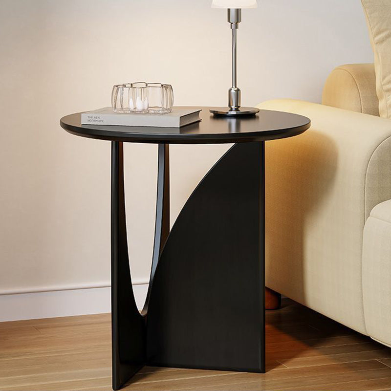 Modern Minimalist Round Solid Wood Multi-Layer Board End Table 1-Tier For Living Room