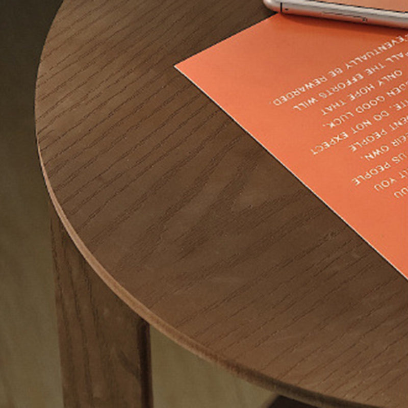 Modern Simplicity Round Wood-Plastic Composites Side Table 2-Tier For Living Room
