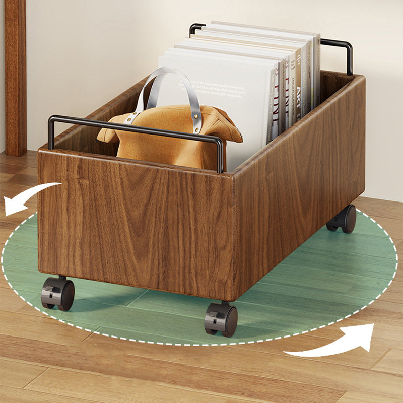 Modern Minimalist Movable Rectangular Rubberwood Iron Kids Storage Cabinet 1-Cabinet For Study