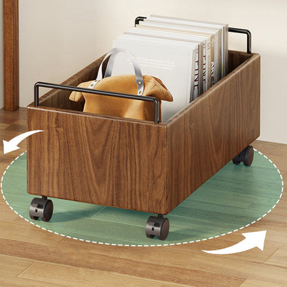 Modern Minimalist Movable Rectangular Rubberwood Iron Kids Storage Cabinet 1-Cabinet For Study