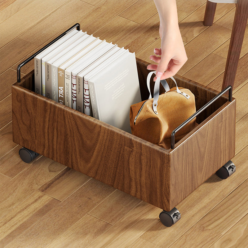 Modern Minimalist Movable Rectangular Rubberwood Iron Kids Storage Cabinet 1-Cabinet For Study