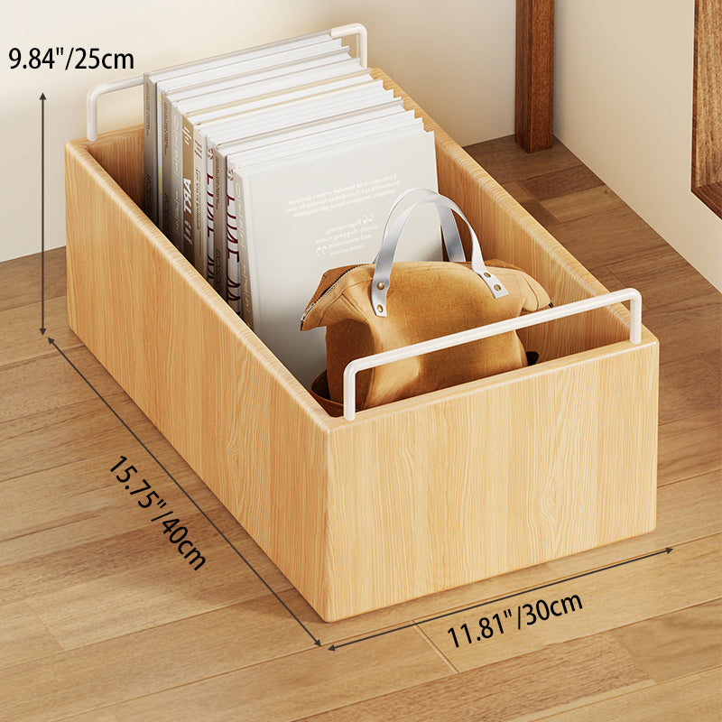 Modern Minimalist Movable Rectangular Rubberwood Iron Kids Storage Cabinet 1-Cabinet For Study
