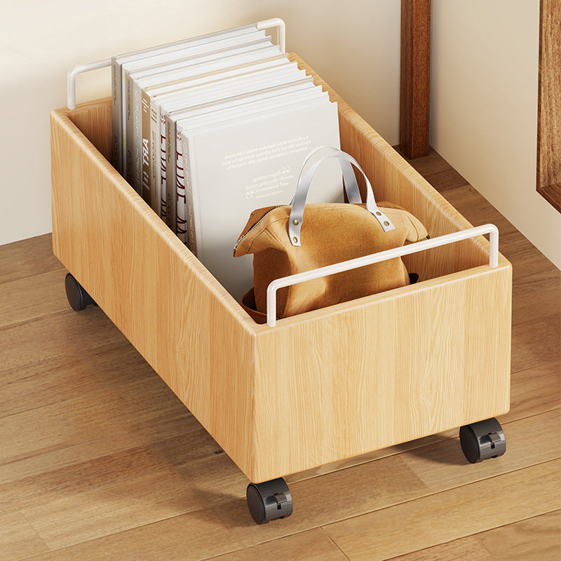 Modern Minimalist Movable Rectangular Rubberwood Iron Kids Storage Cabinet 1-Cabinet For Study