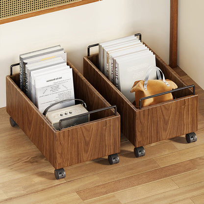 Modern Minimalist Movable Rectangular Rubberwood Iron Kids Storage Cabinet 1-Cabinet For Study