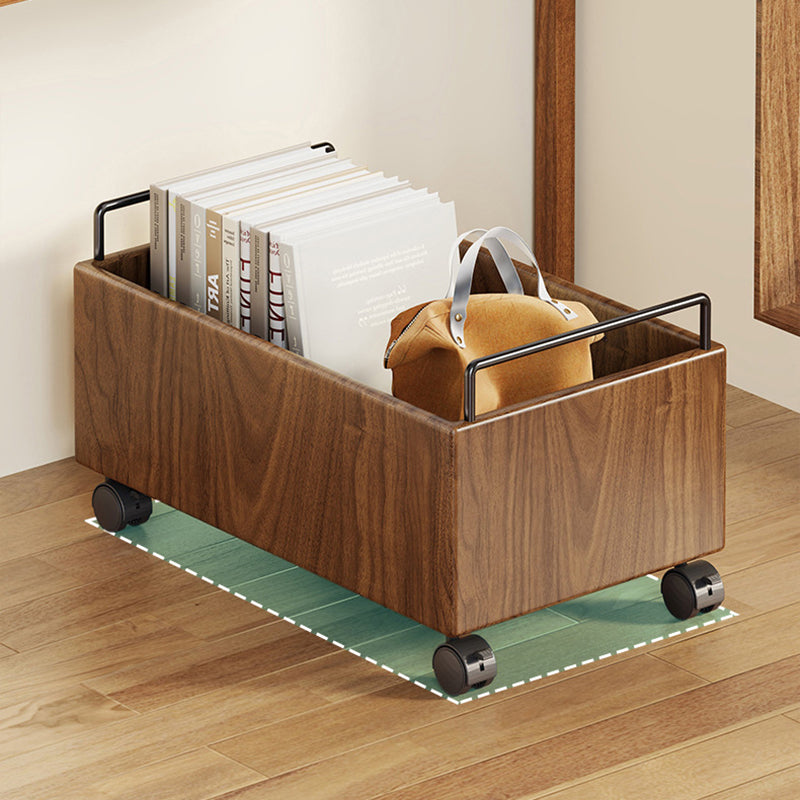 Modern Minimalist Movable Rectangular Rubberwood Iron Kids Storage Cabinet 1-Cabinet For Study