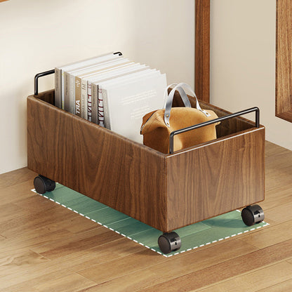 Modern Minimalist Movable Rectangular Rubberwood Iron Kids Storage Cabinet 1-Cabinet For Study