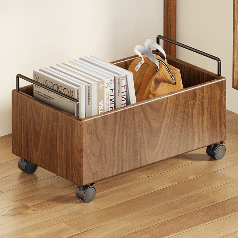 Modern Minimalist Movable Rectangular Rubberwood Iron Kids Storage Cabinet 1-Cabinet For Study