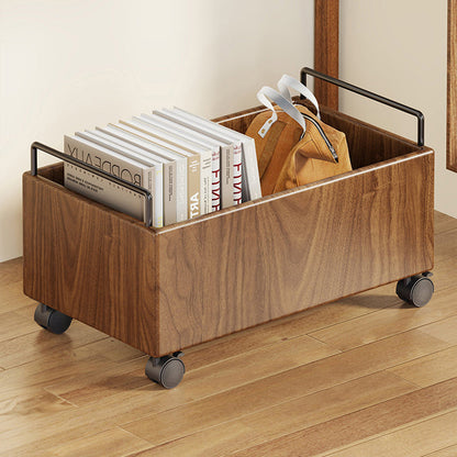 Modern Minimalist Movable Rectangular Rubberwood Iron Kids Storage Cabinet 1-Cabinet For Study