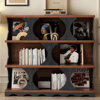 Traditional Vintage Rectangular Particle Board Display Rack 4-Tier For Living Room